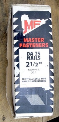 MASTER FASTNER 2 1/2'' DA25 ANGLED FINISH NAILS ALL SENCO TYPE 4000pcs DA212 NOS