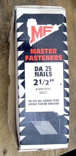 MASTER FASTNER 2 1/2" DA25 ANGLED FINISH NAILS ALL SENCO TYPE 4000pcs DA212 NOS
