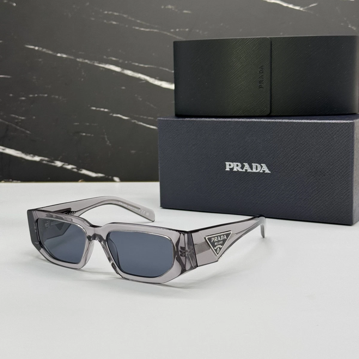 NEW PRADA PR09ZS 18S09T SUNGLASSES TRANSPARENT GRAY UNISEX  display picture 1