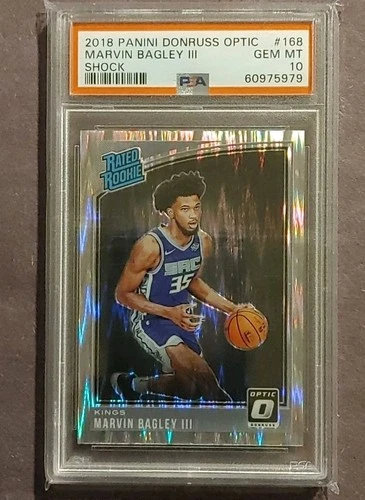 2018 Donruss Optic Rated Shock Prizm Marvin Bagley III PSA 10 GEM MT Rookie RC