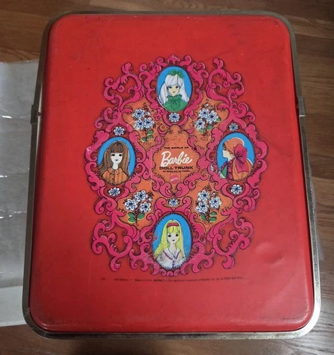 Mattel World of Barbie Red Vintage Storage Trunk Case  1969
