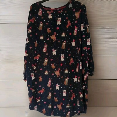 M&S Womens pawmas Cats Dogs Nightie Nightdress Nighty Xmas Uk 10  UK - Main Image