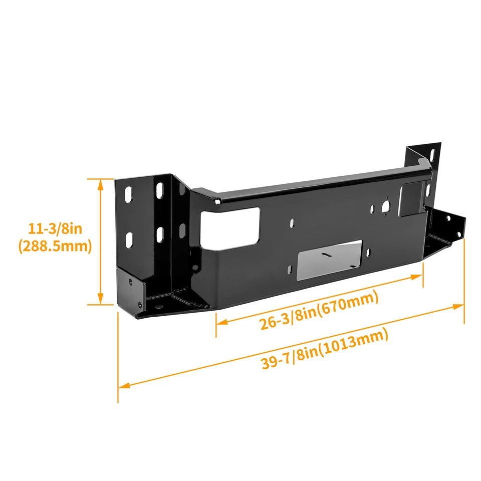 Placa de montaje de cabrestante de parachoques delantero oculto universal de acero para Ford F150 F250 Bronco Foto 4 de 4