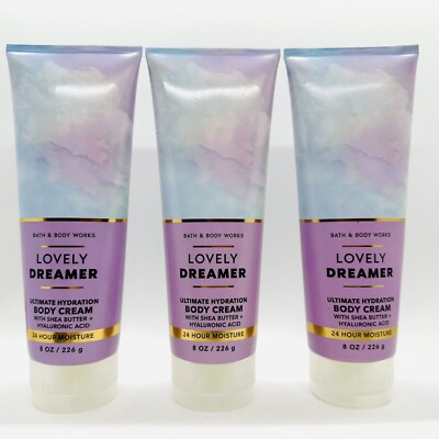 NEW! 3-PACK BATH & BODY WORKS LOVELY DREAMER ULTIMATE HYDRATION BODY CREAM 8 OZ