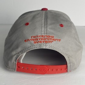 Nintendo Controller Hat Cap Snap Back Mens Gray Red Flat Bill Video Games NES
