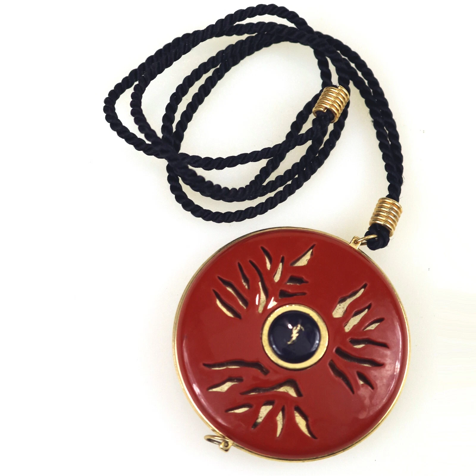 SAINT LAURENT (YSL) Collana Vintage Yves Saint Laurent Designer Oppio Solido Profumo Pendente Anni 80