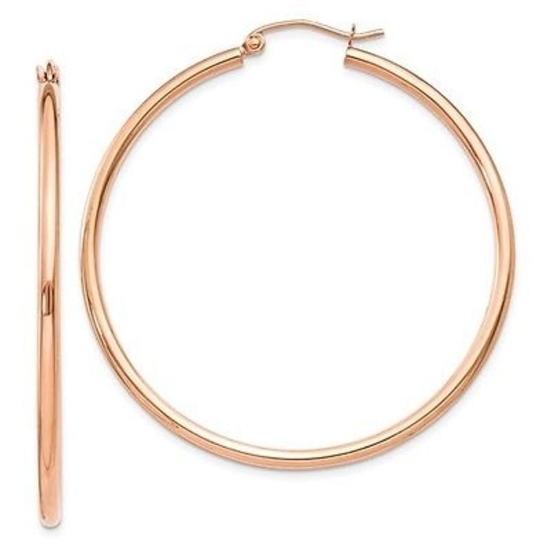 Large Real 14k Rose Gold Filled Womens Round 65mm Hoop Earrings eBay