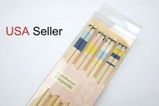 4 Pairs Natural Bamboo Chopsticks Japanese Style Reusable - Family USA Seller