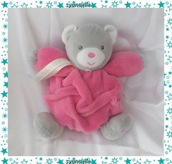 Doudou Peluche Ours Plume Gris Rose Framboise Kaloo