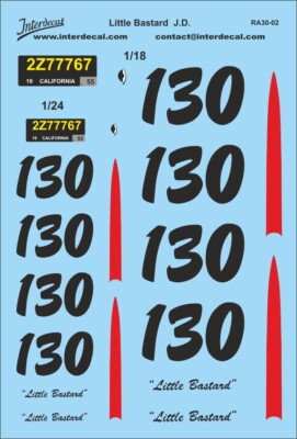 Straßenrennen Little Bastard J.D. 30-2 1/18 & 1/24 Naßschiebebild Decal