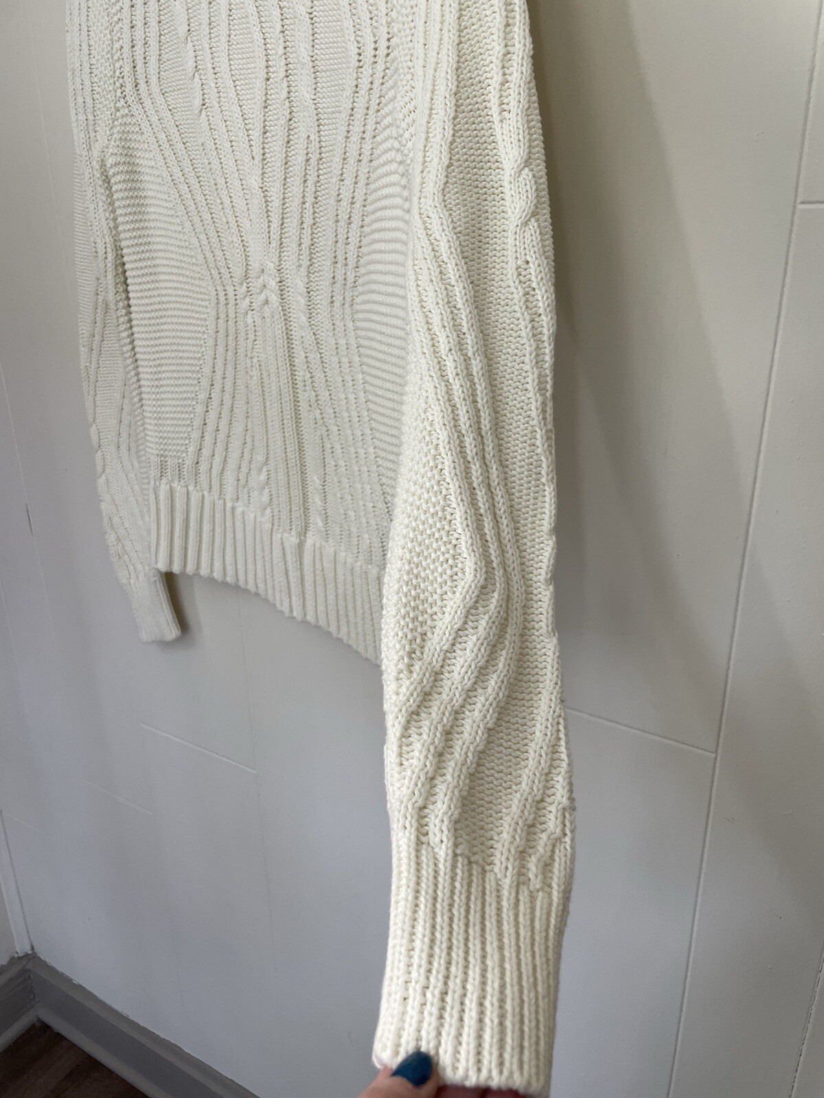 Amazon Essentials Cable Knit Sweater Ivory Cotton… - image 7