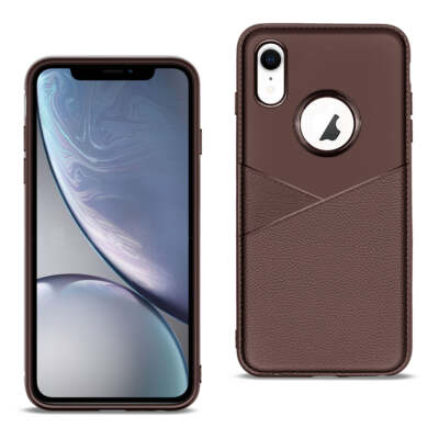 Reiko Apple iPhone XR TPU Leather Feel Case Leather Fit Flexible Slim Premium Ca