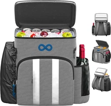 Insulated Cooler Backpack - 54 Can, Leakproof Liner, Waterproof Zipper, Soft Bac