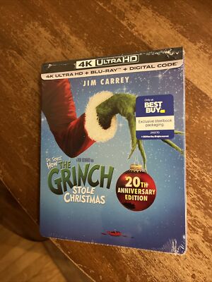 Dr. Seuss' How the Grinch Stole Christmas (4K UHD/Blu-ray/Dig, 2000) Steelbook