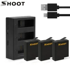 SHOOT AHDBT-501 batterie avec trois/double Ports USB chargeur pour GoPro Hero 7