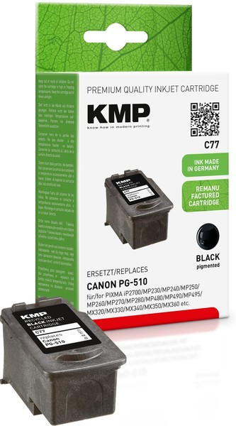 Kmp C77 Schwarz Tintenpatrone Ersetzt Canon PG-510 (2970B001)-image
