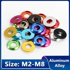 M2-M8 Aluminum Alloy Flat Button Dome Head Bolt Round head Washers Gasket Cone