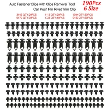 190Pcs Car Clips for Hole Plastic Rivets Retainer Fender Push Pin Fastener Bumpe