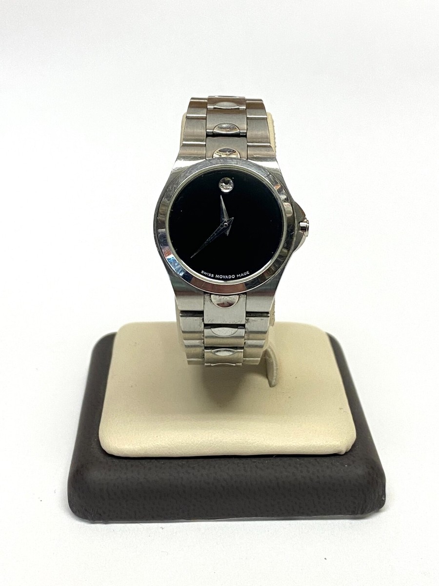 MOVADO Black Dial Stainless Steel Luxury Swiss Quartz Watch  display picture 3