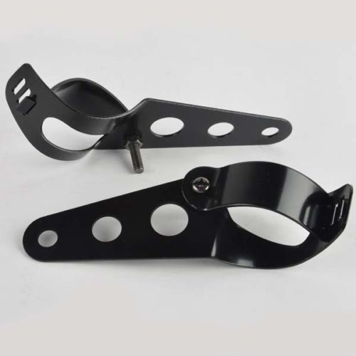 Supports phare moto alu noir de haute finition pour Harley custom et projets bobber exclusifs