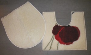 Grund Badematte Set 2tlg Fur Stand Wc Lissabon Mohn Natur Rot Neu Ebay