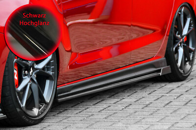 Seitenschweller mit Wing hinten aus ABS für Hyundai I30 N Facelift Schwarz Glanz