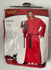 Men's Devil Costume Halloween Small/Medium, Robe, Belt W/Tail, Pitchfork, Gloves