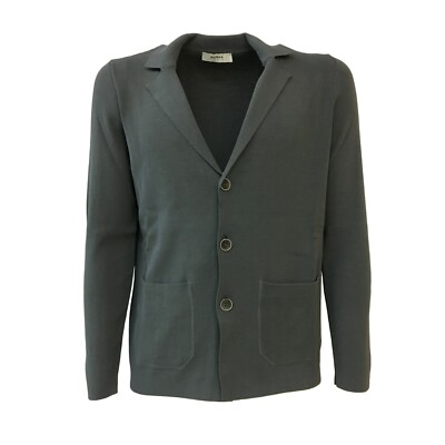 Mens Cardigan Titanium ALPHA STUDIO with Button Slim Fit Ag AU-7090E 100% Cotton