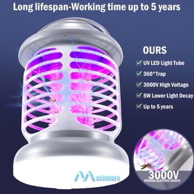 3000V High-Voltage Electronic UV Bug Zapper Mosquito Fly Killer Camping Latern