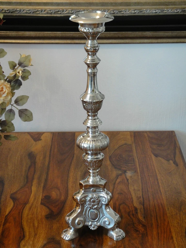 Kirchenleuchter Silber Antik Barock XL Kerzenleuchter Kerzenhalter Kerzenständer - Bild 2 von 4