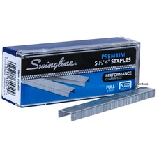 Swingline 35450 SF4 Premium Staples, Chisel Point, Box of 5000