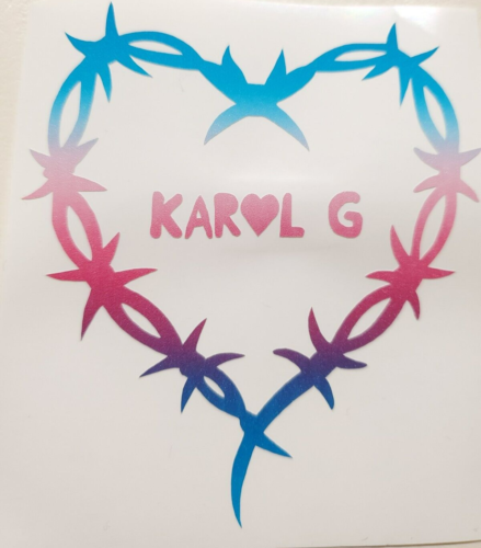 Karol G Barbed Wire Heart Sticker Vinyl Decal Car Windows, Laptops Waterproof! - Picture 1 of 6