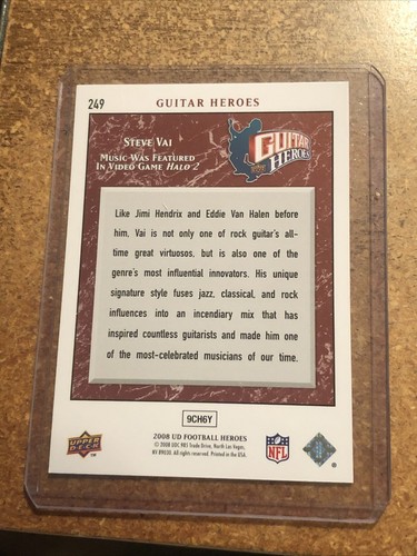 Steve Vai 2008 Upper Deck Football Guitar Heroes # 249 - Imagen 2 de 10