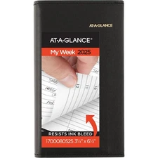 2025 AT-A-GLANCE 70-008-05 Jan-Dec Weekly Appointment Book, 6.25" x 3.25" Black