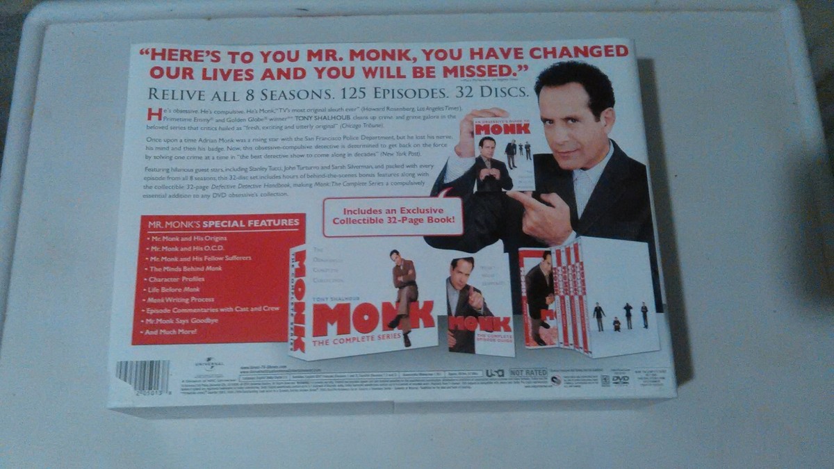 MONK COMPLETE DVD SERIES-ORIGINAL LONG BOX DELUXE EDITION- RARE