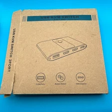 Pway 8K DP Display Port KVM Switch 1 Monitor 2 Computers 8K 4 3.0 USB Open Box