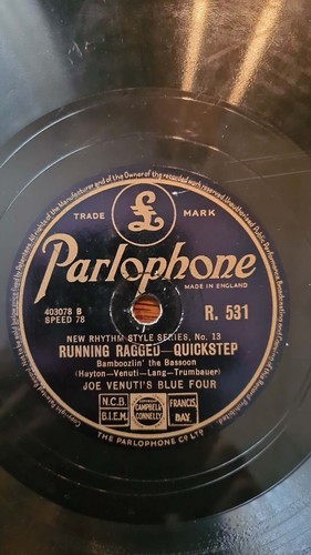 Louis Armstrong Basin Street Blues/ Joe Venuti' Running Ragged shellac 10" 78rpm - Picture 2 of 2
