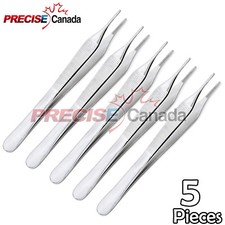 5 Pcs Dental Adson Tweezer 12cm Dressing Forceps Surgical Serrated Pliers