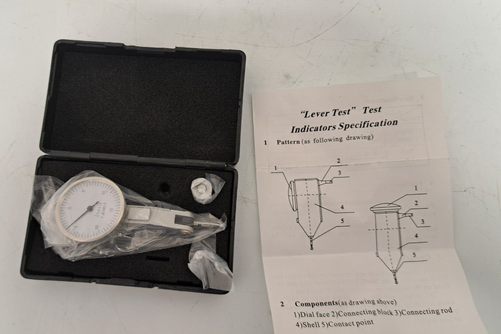 High-Precision 7-Jewel Lever Test Indicator 0.03 x 0.0005 Inch White Dial