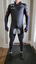 Under Armour Team USA speedskating rubber full body suit speedsuit skinsuit S  2