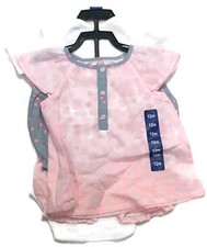 CartersBaby Girls Pink, White and Gray Diaper Cover Set 4 Piece 24M