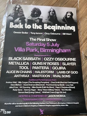Black sabbath Back To The beginning  Poster +Concert Confetti
