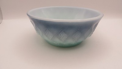 Vintage Kimberly Diamond Fire King Hocking Ombre Blue and White Bowl
