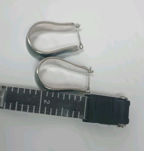 Black Cat Enamel/Resin Stainless New Two Sided Hoops Kitty Black Cat Wimsigoth - Picture 5 of 9
