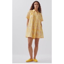 1. State Yellow Retro Shirt Cotton  Dress Beachy Boho Casual Coastal Sz S