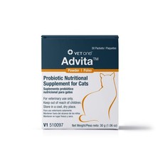 VetOne Advita Powder Probiotic Nutritional Supplement for Cats  30 1 gram