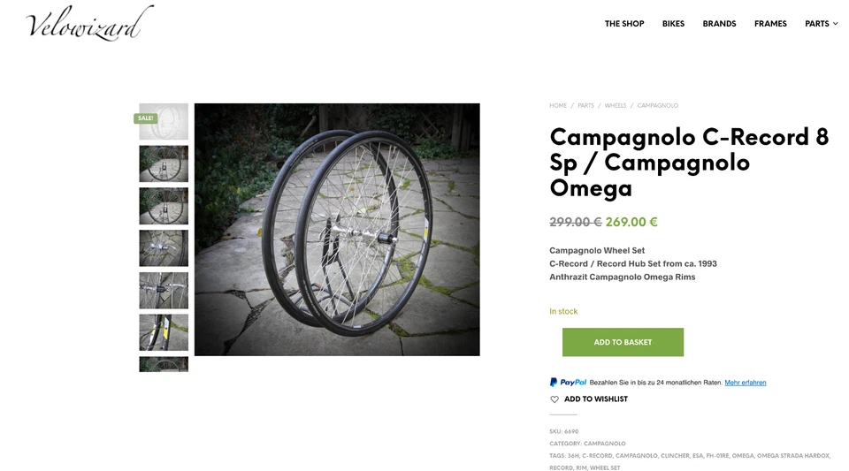 Campagnolo C Record / Omega Clincher 36H / Anthrazit / Wheel Set #VELOWIZARD - Bild 3 von 4