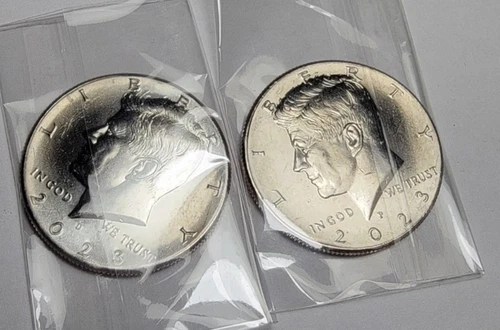 2023 P&D KENNEDY HALF DOLLAR SET CLAD TWO COINS UNCIRCULATED