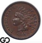 1881 Indian Head Cent Penny, Choice AU++/Unc