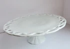VTG. 14” Pitman-Dreitzer Colony Open Lace Milk Glass Pedestal Cake Plate